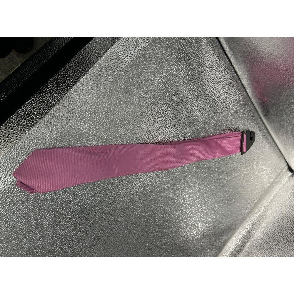 Nautica Mens Silk Blend Necktie Pink Ribbed Solid Classic Formal Business‎ Tie